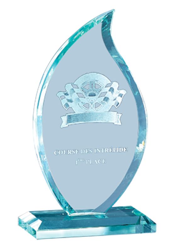 Trophées personnalisé en verre - Trophées publicitaire en verre - goodies
